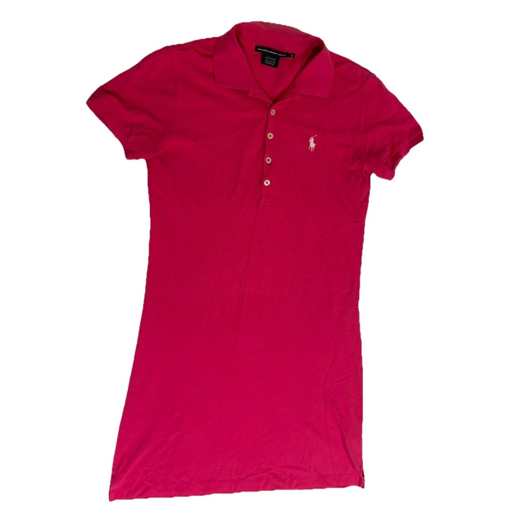 VTG Ralph Lauren Sport Pink Polo Dress Women Small Preppy Tennis Barbiecore